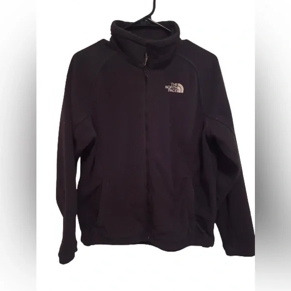 The North Face Black Fleece Jacket Women’s Size Large Full Zip Pockets - Picture 1 of 3